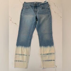 Old Navy Women Size 6P Jeans Light Wash Rockstar Skinny Tie Dye Ankle